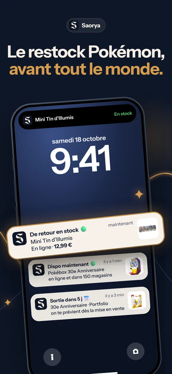 Notifications de retour en stock sur l’écran verrouillé