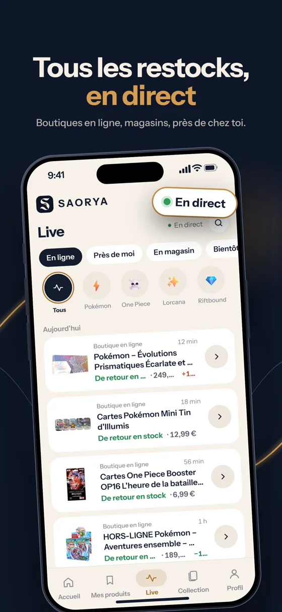 Tous les restocks en direct